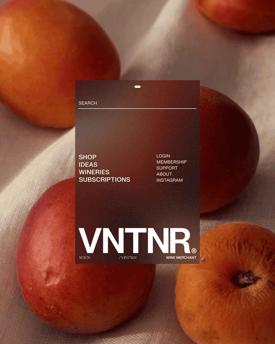 VNTNR wine merchant mobile menu